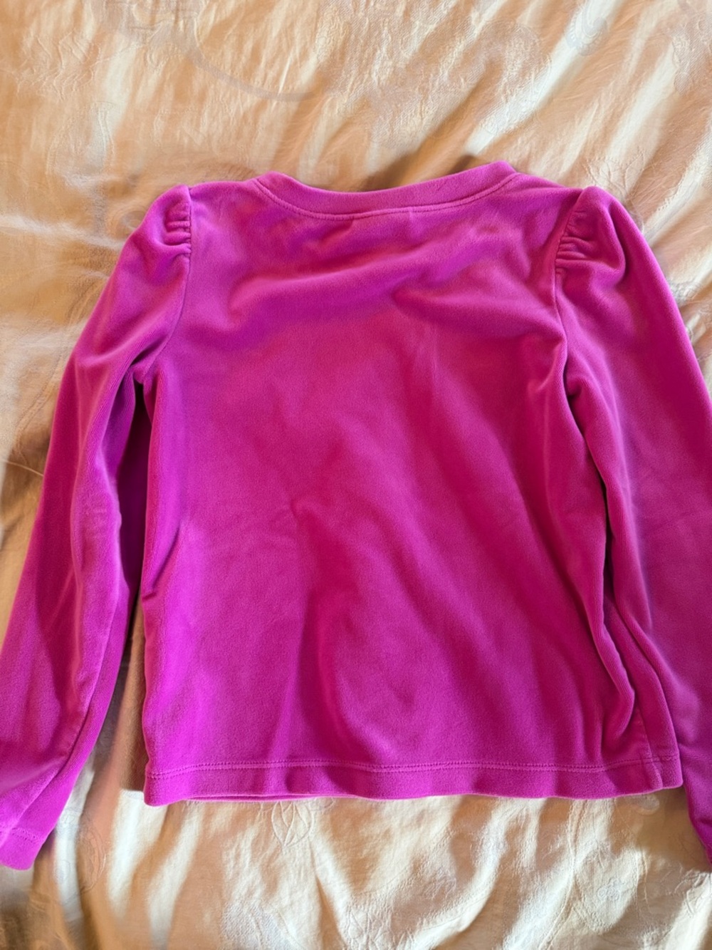 Lilly Pulitzer Girls Hot Pink Long-Sleeve Puff velour sweatshirt size M (6/7) - Picture 5 of 5